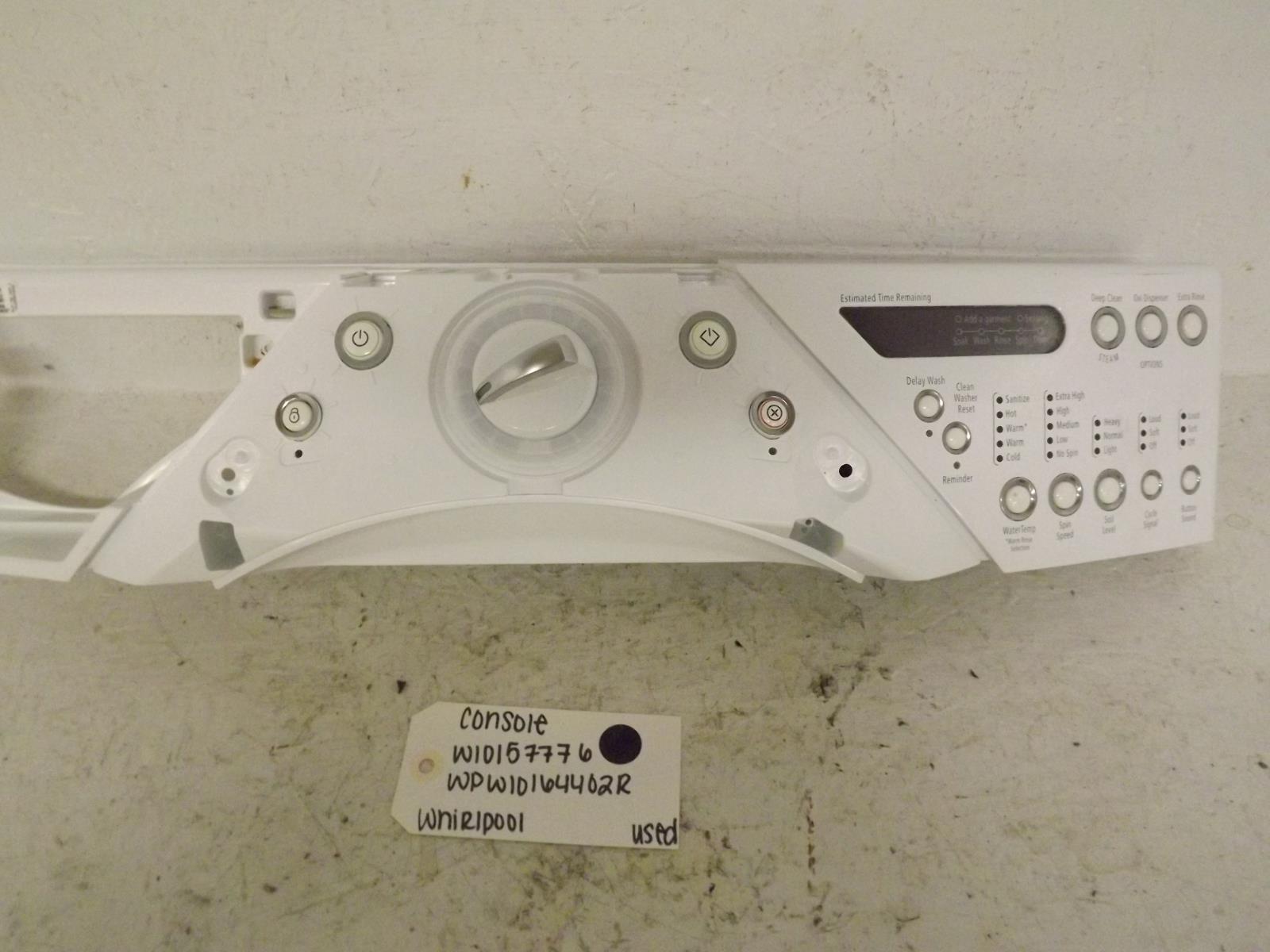 Whirlpool Washer W10157776 WPW10164402R Console Used Whirlpool Washer W10157776 WPW10164402R Console Used